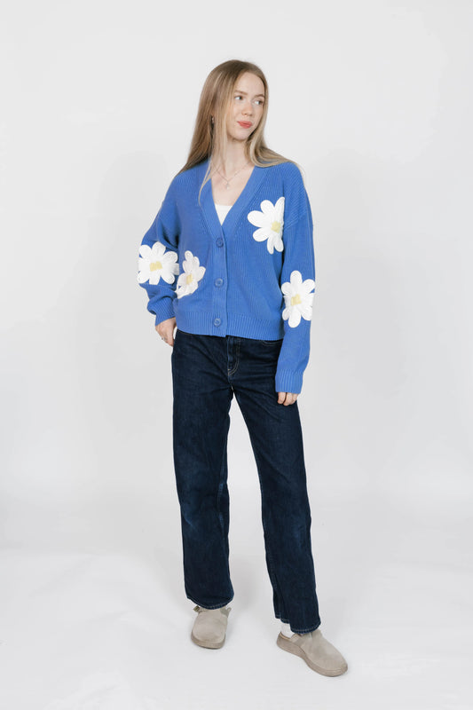 Smash + Tess - Nora Daisy Cardigan (Blue/Ivory)