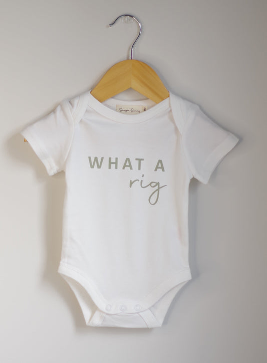 Sawyer + Sunny - What A Rig Bodysuit (White with Green)