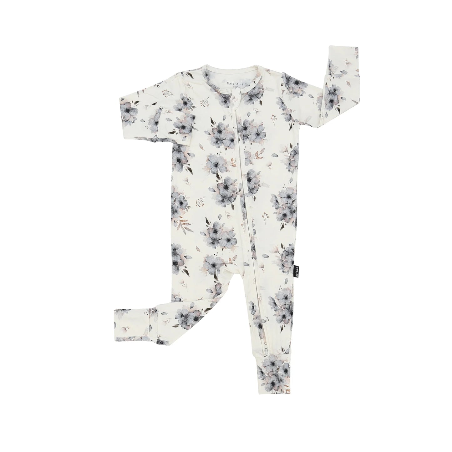 Belan J - Bamboo Footless Zipper Sleeper (Frosty Floral)
