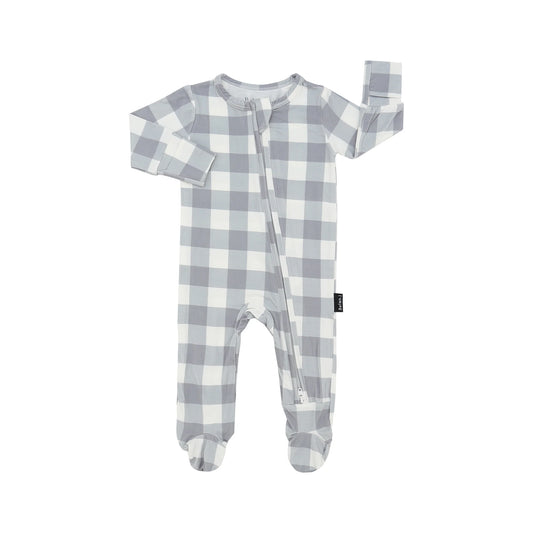 Belan J - Bamboo Footed Sleeper (Denim Plaid)
