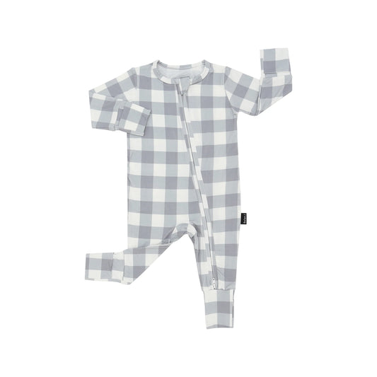 Belan J - Bamboo Footless Zipper Sleeper (Denim Plaid)