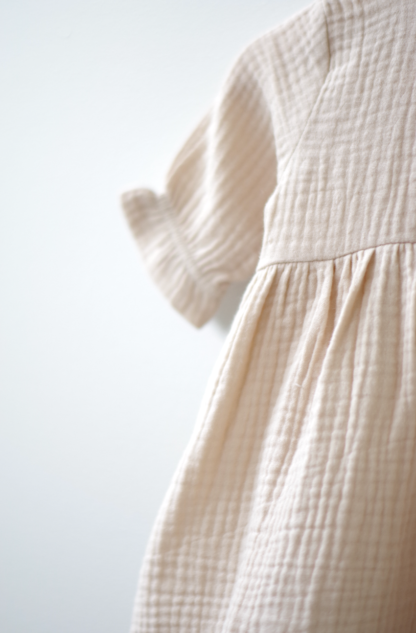Organic Cotton Muslin Dress (Pumice)