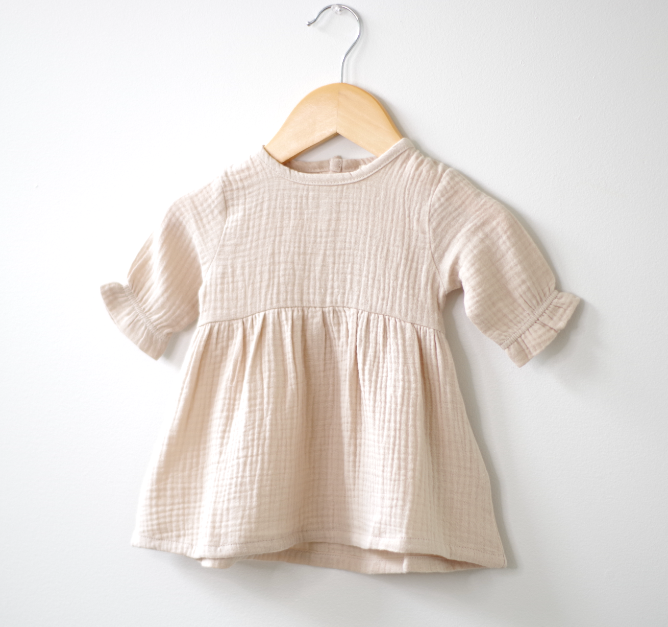 Organic Cotton Muslin Dress (Pumice)