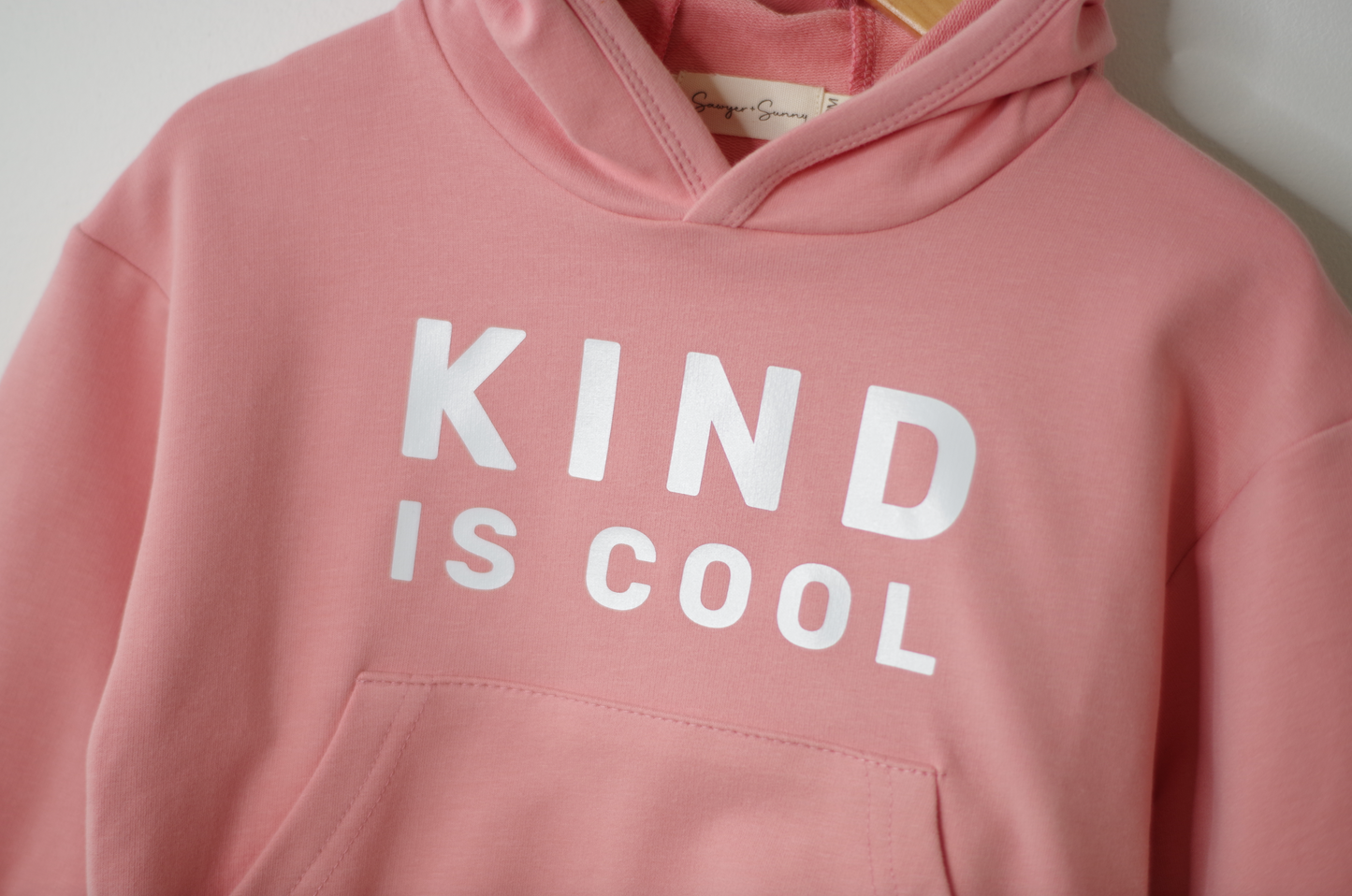 Kind is Cool Organic Cotton Bubblegum Hoodie | Baby + Toddler