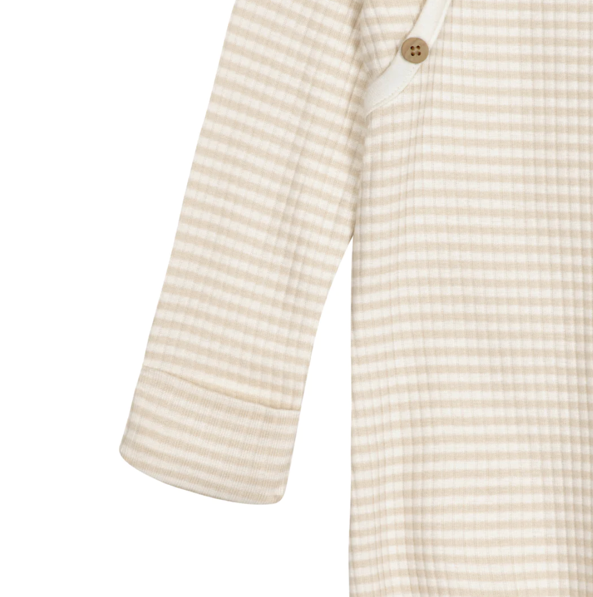 Just Born - Tan and Ivory Striped Sleeping Gown