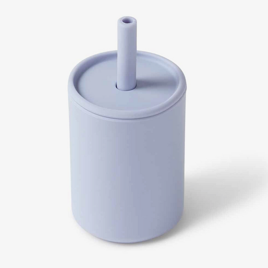 Snuggle Hunny - Silicone Cup + Straw (Zen Blue)