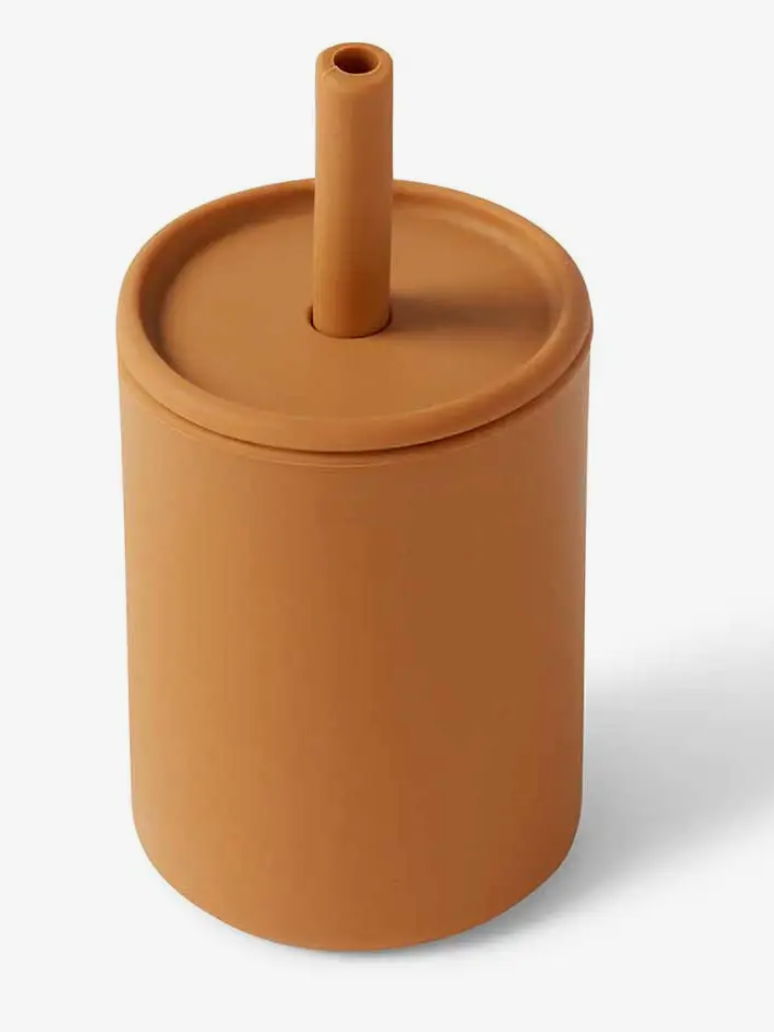 Snuggle Hunny - Silicone Cup + Straw (Chestnut)
