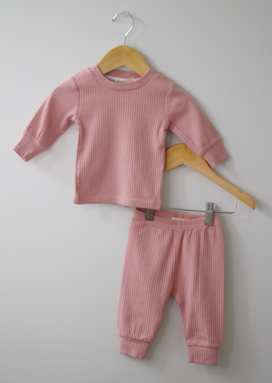 Sawyer + Sunny - Two Piece Ribbed Lounge Set (Vintage Pink)