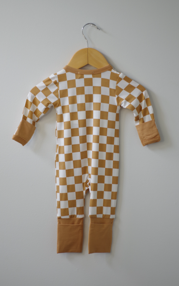 Sawyer + Sunny - Bamboo Baby Romper (Honey Check)