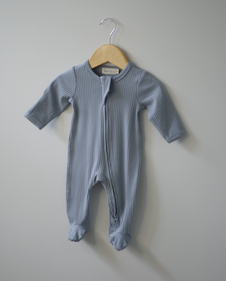 Sawyer + Sunny - Ribbed Slumber Sleeper (Ice Blue)