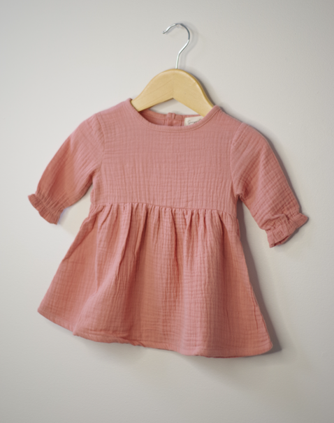 Sawyer + Sunny - Organic Cotton Muslin Dress (Vintage Pink)