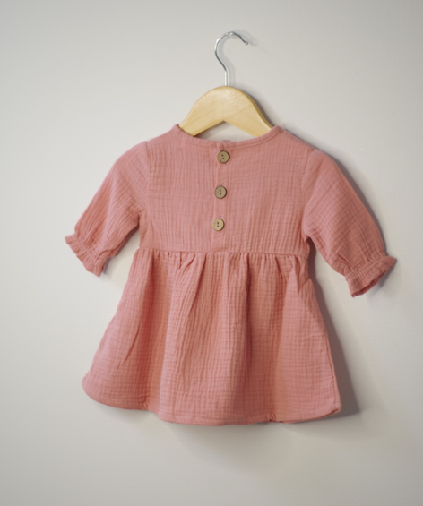 Sawyer + Sunny - Organic Cotton Muslin Dress (Vintage Pink)