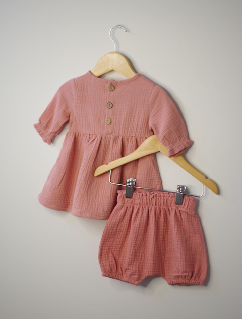 Sawyer + Sunny - Organic Cotton Muslin Dress (Vintage Pink)