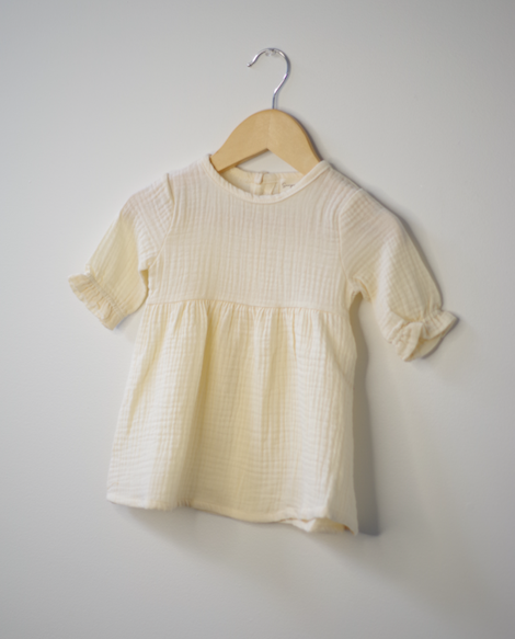 Sawyer + Sunny - Organic Cotton Muslin Dress (Cream)