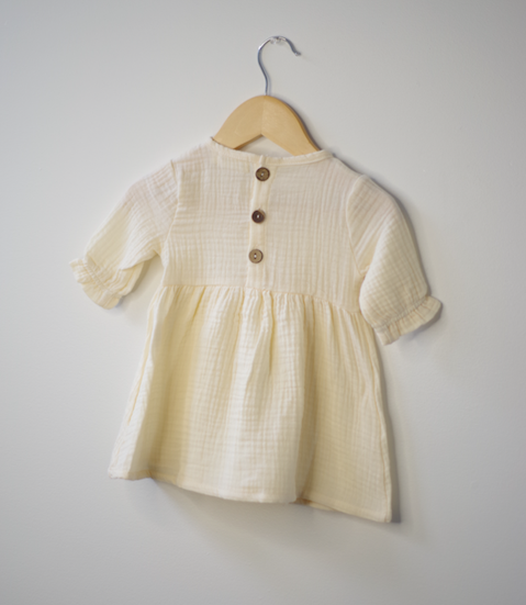 Sawyer + Sunny - Organic Cotton Muslin Dress (Cream)