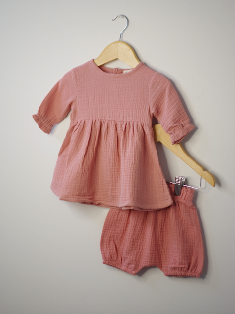 Sawyer + Sunny - Organic Cotton Muslin Bloomers (Vintage Pink)