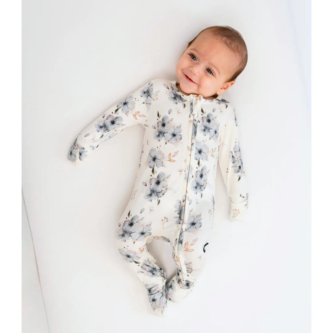 Belan J - Bamboo Footless Zipper Sleeper (Frosty Floral)