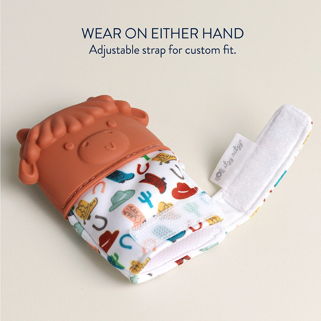 Itzy Ritzy - Silicone Teething Mitt (Highland Cow)