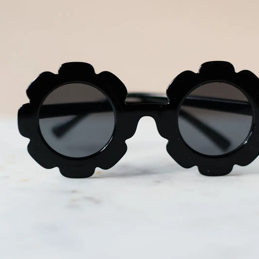 Toddler + Kid Flower Sunglasses (Black)