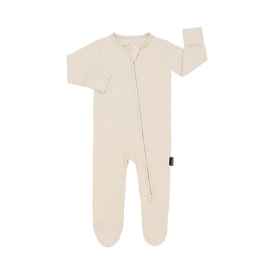 Belan J - Bamboo Footed Zipper Sleeper (Buttermilk)