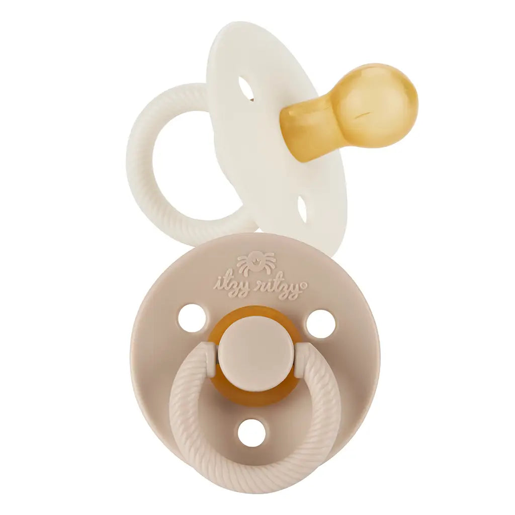 Itzy Soother Natural Rubber Paci Set (Coconut + Toast)