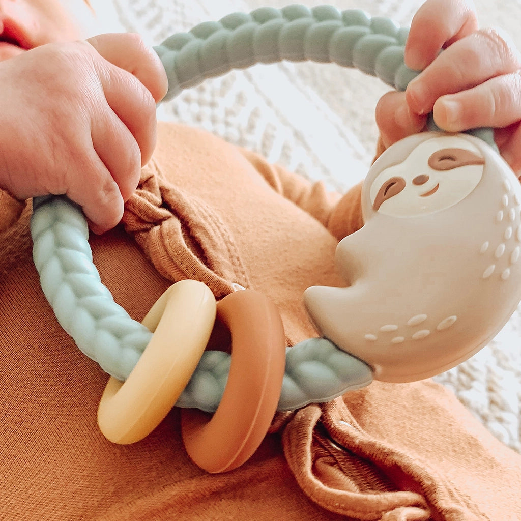 Ritzy Rattle Silicone Teether Rattles (sloth)