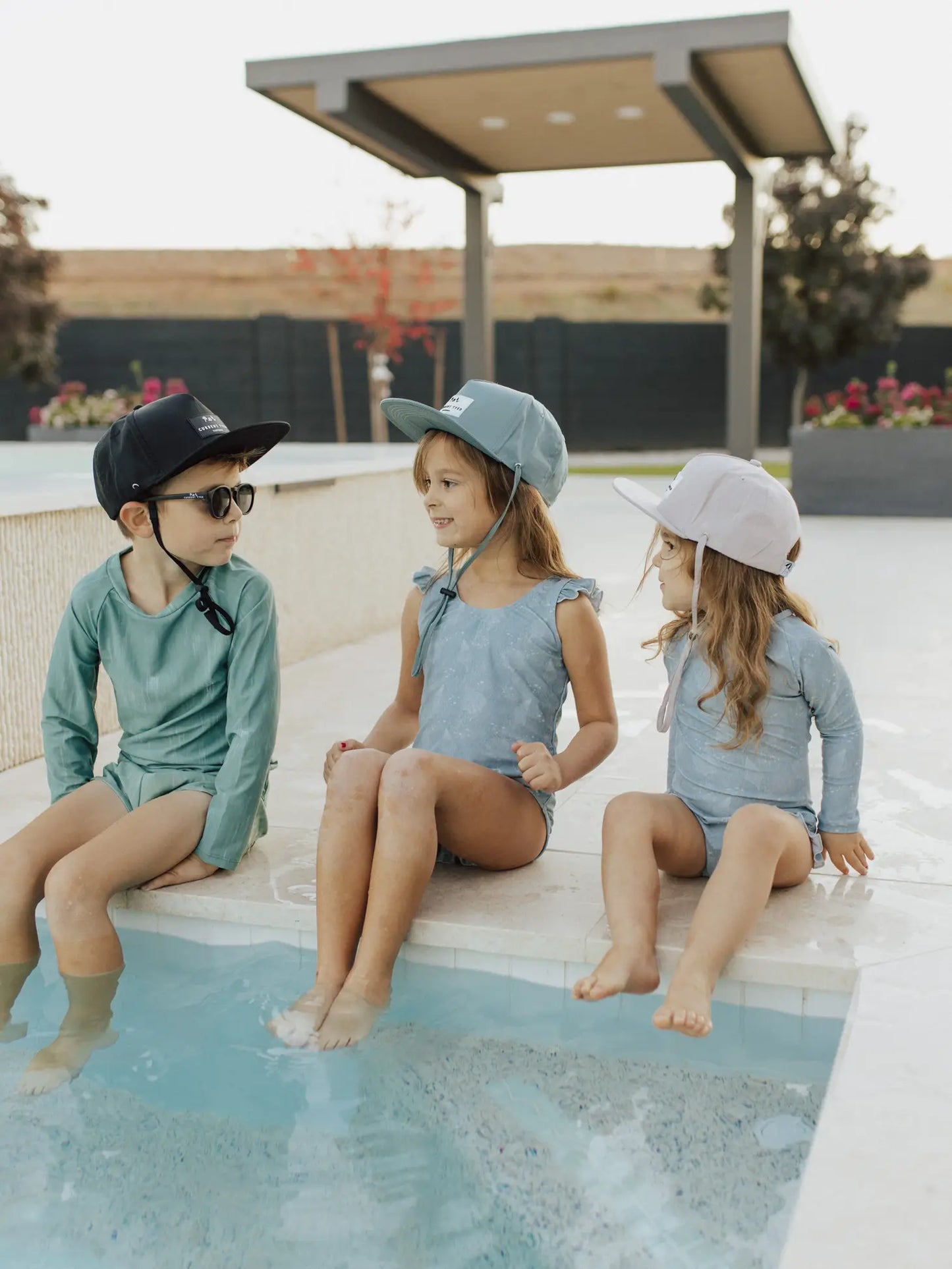 Current Tyed - Waterproof Snapback Hat - Sizes for Littles + Adults (Beige)