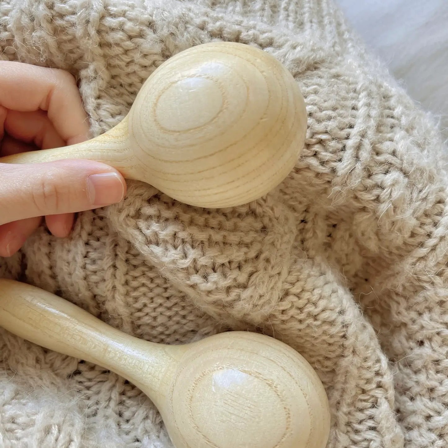 Wooden Maracas - Montesorri Baby Rattle Music Toy