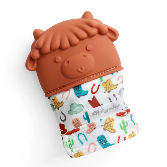 Itzy Ritzy - Silicone Teething Mitt (Highland Cow)