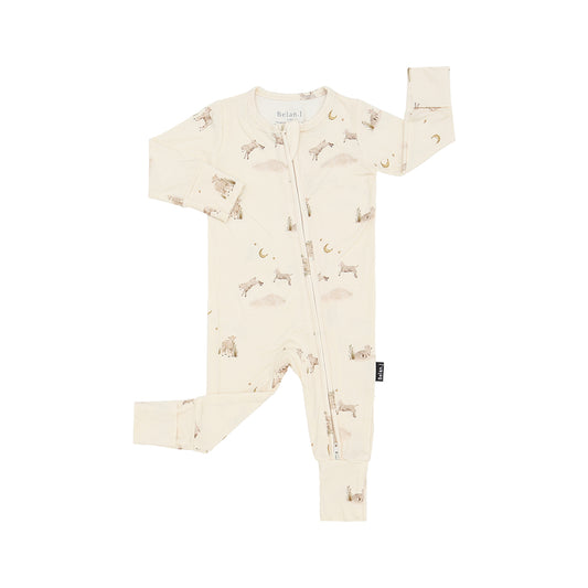 Belan J - Bamboo Footless Zipper Sleeper (Little Lambs)