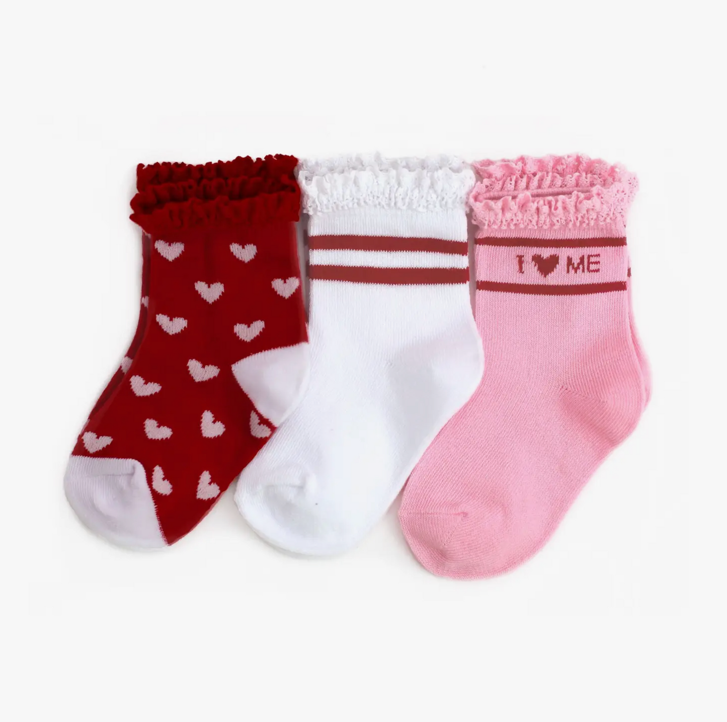 Valentines Lace Midi Sock 3 pack
